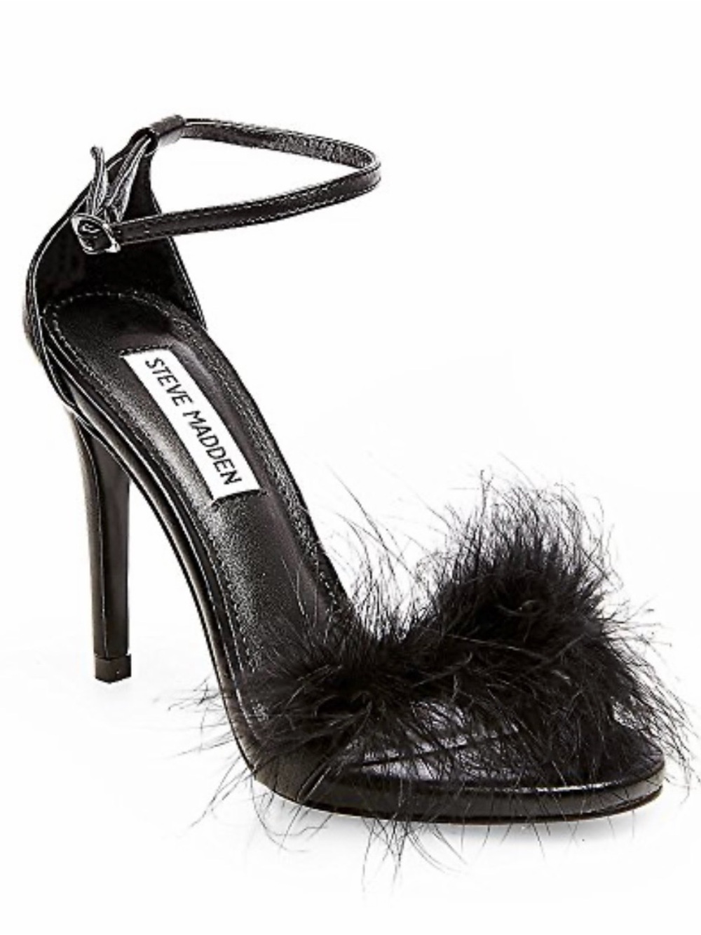 Steve Madden Black Fuzzy Stilettos